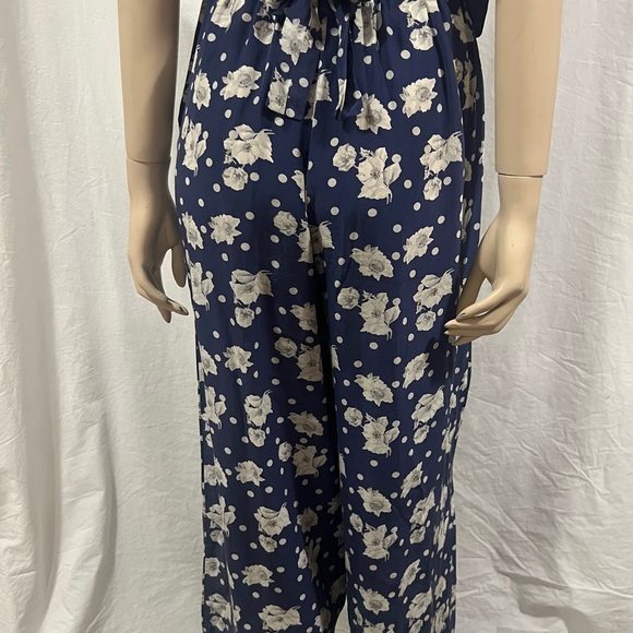 Vintage silk 2 piece Floral Navy set 4 - Picture 7 of 10